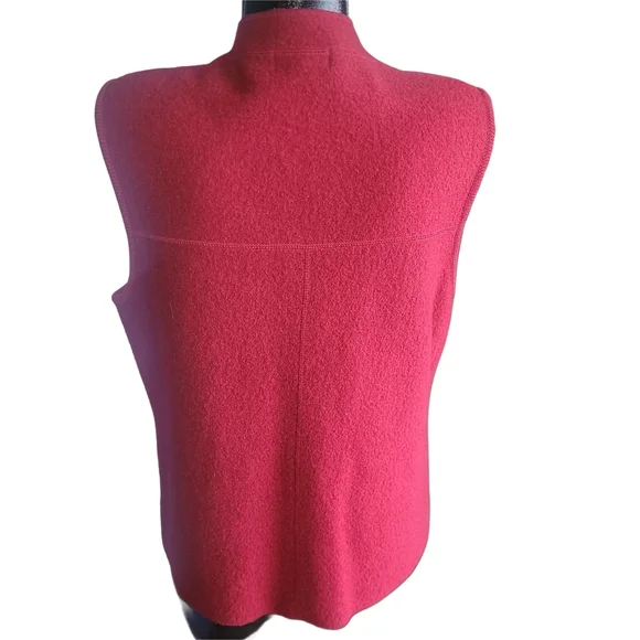 Lindor Red Sleeveless Wool Zip Up Sweater Vest M - Picture 5 of 7